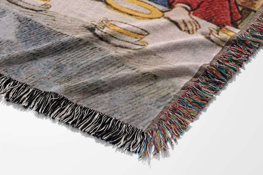 Alice in Wonderland Mad Hatter Tea Party Woven Blanket Offbeat Opulence