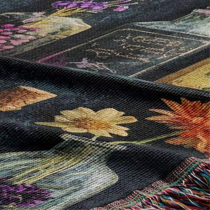 Apothecary Shelves Watercolor Woven Blanket Offbeat Opulence