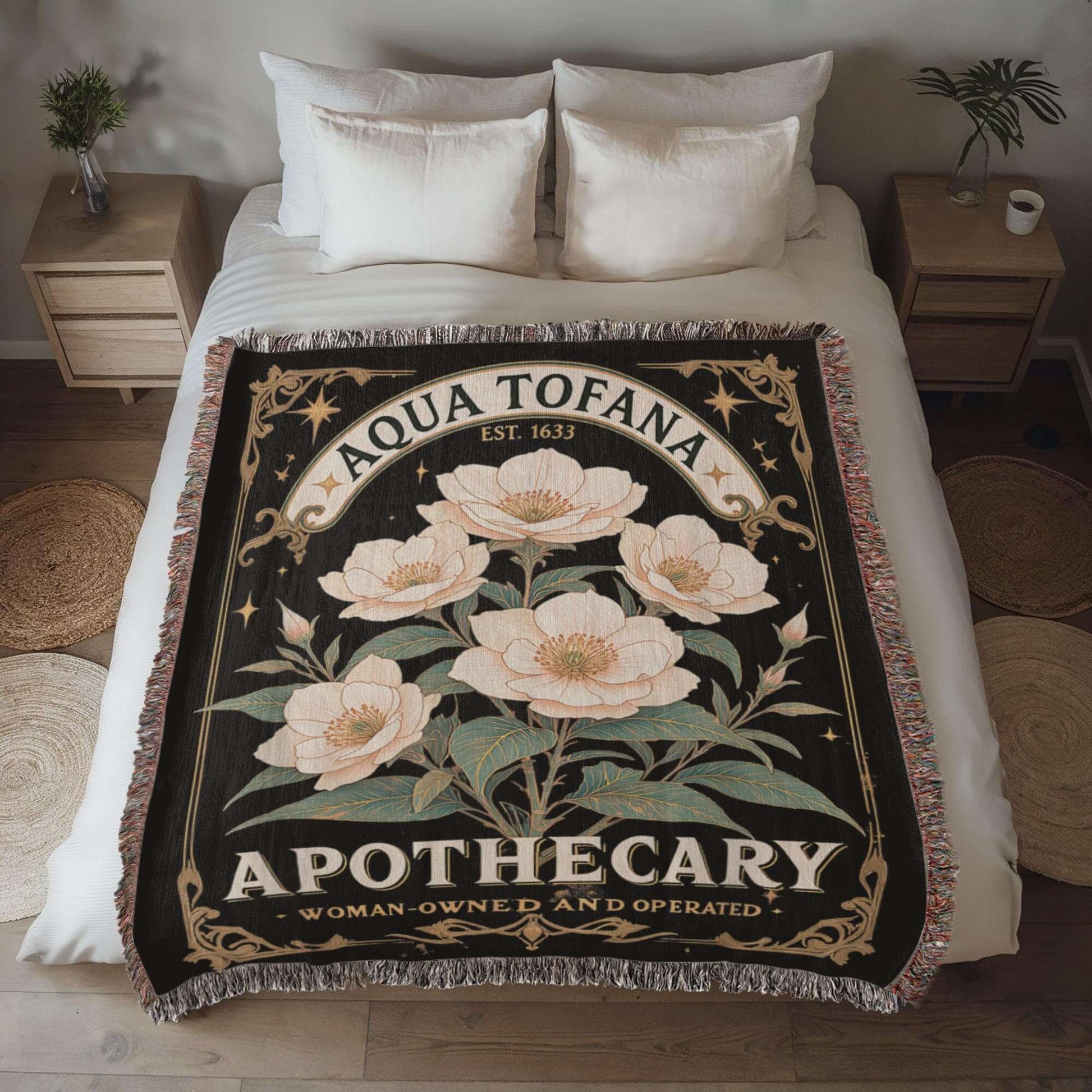Aqua Tofana Apothecary Woven Blanket Offbeat Opulence