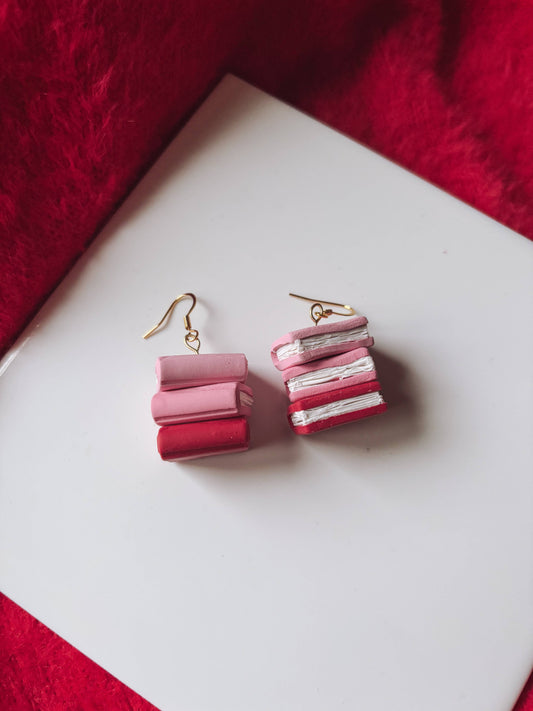 Placed by Grace - Valentine's Day Stacked Book Earrings, Bookish, Book Jewelry The Secret Garden Bookery