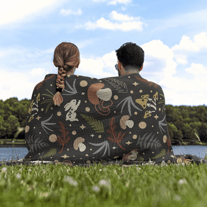 Enchanted Woodland Woven Blanket – A Cozy Escape Through A Mystical Forest Offbeat Opulence