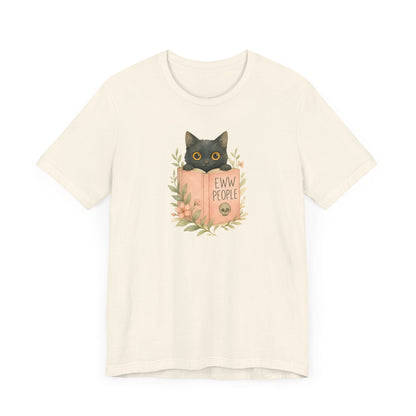 Eww People Black Cat T-Shirt – Bookish Anti-Social Reader Tee