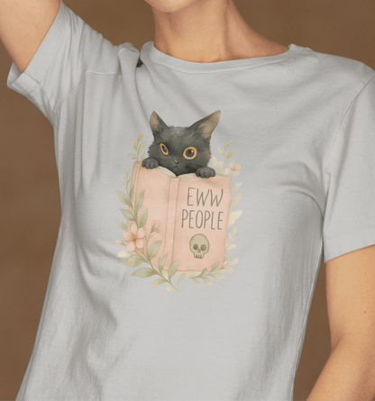 Eww People Black Cat T-Shirt – Bookish Anti-Social Reader Tee