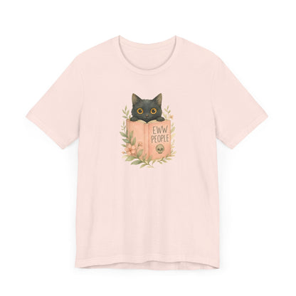 Eww People Black Cat T-Shirt – Bookish Anti-Social Reader Tee