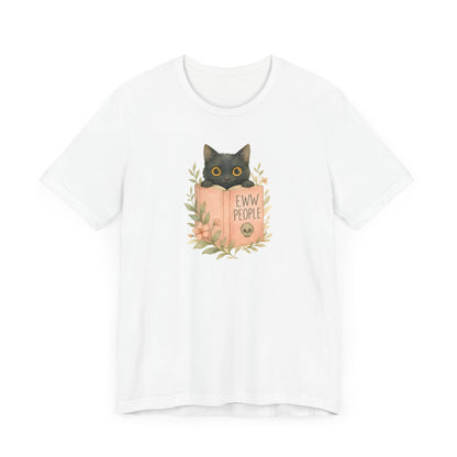Eww People Black Cat T-Shirt – Bookish Anti-Social Reader Tee