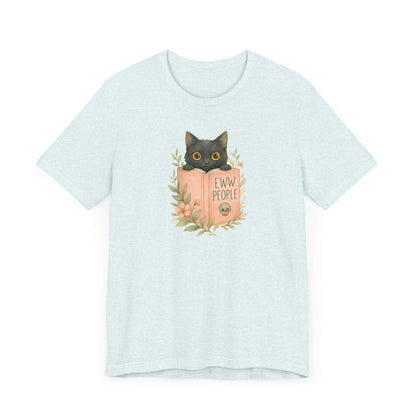 Eww People Black Cat T-Shirt – Bookish Anti-Social Reader Tee