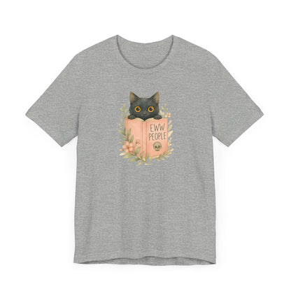 Eww People Black Cat T-Shirt – Bookish Anti-Social Reader Tee