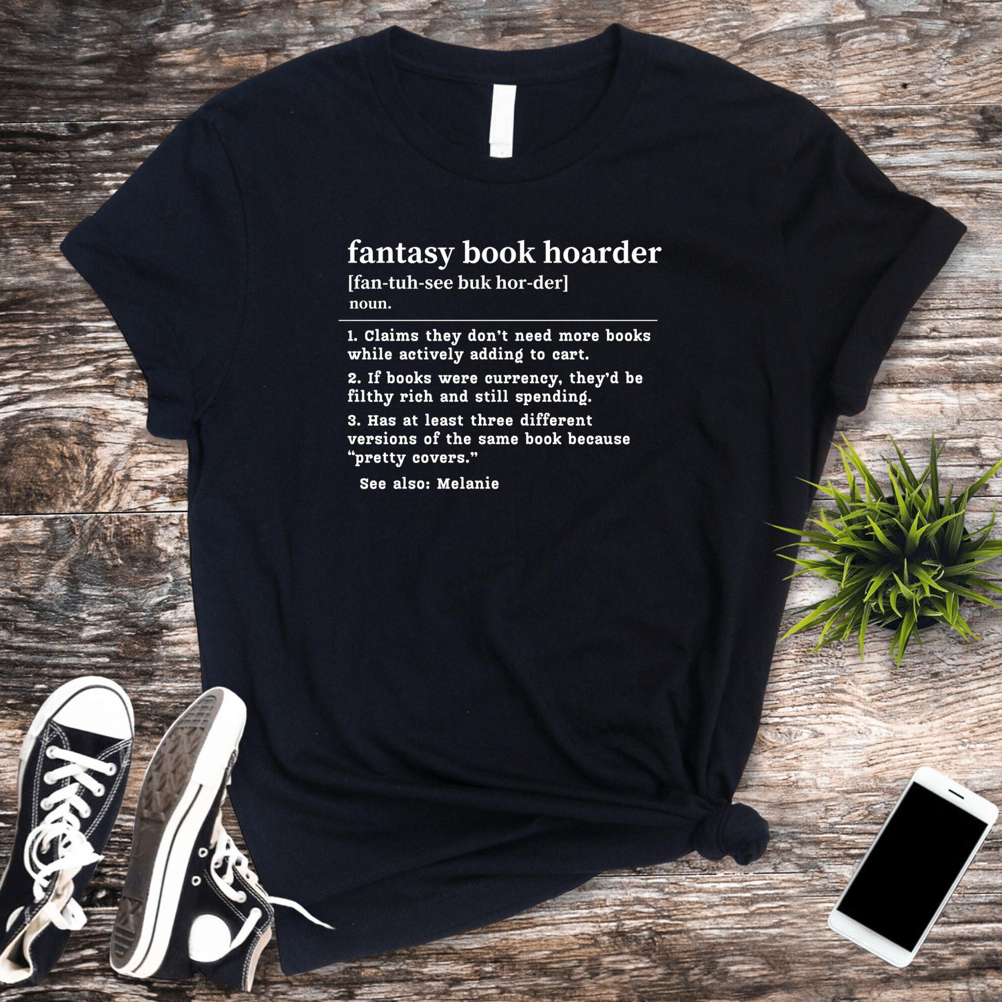 Fantasy Book Hoarder Definition T-Shirt – Personalized Book Collector Tee Offbeat Opulence
