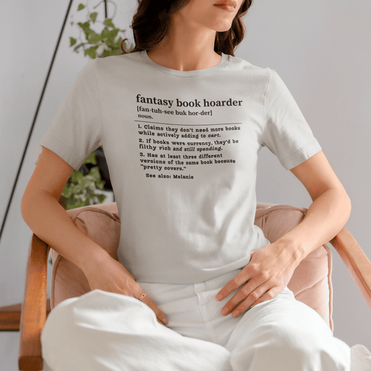 Fantasy Book Hoarder Definition T-Shirt – Personalized Book Collector Tee Offbeat Opulence