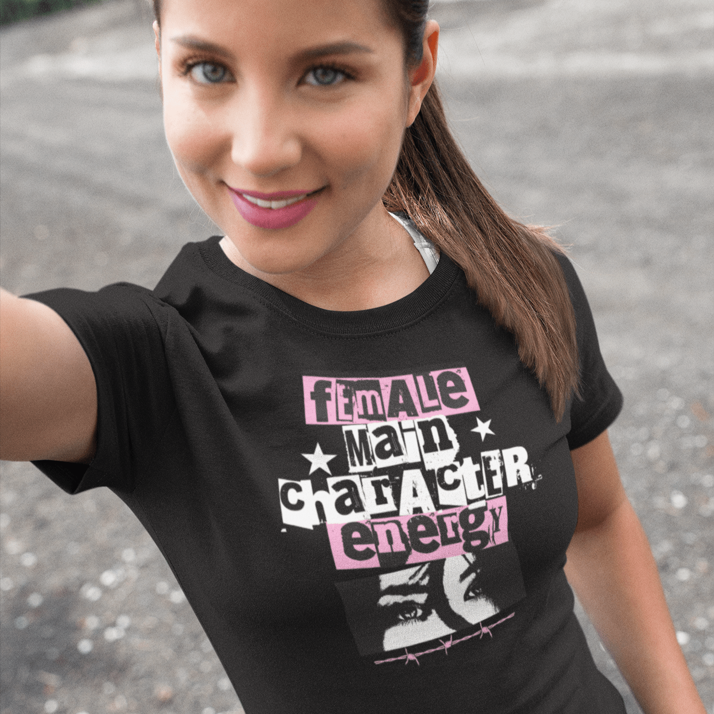 Female Main Character Energy – Retro ’80s Punk Tee