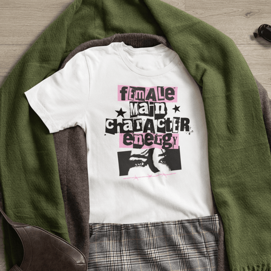 Female Main Character Energy – Retro ’80s Punk Tee Offbeat Opulence