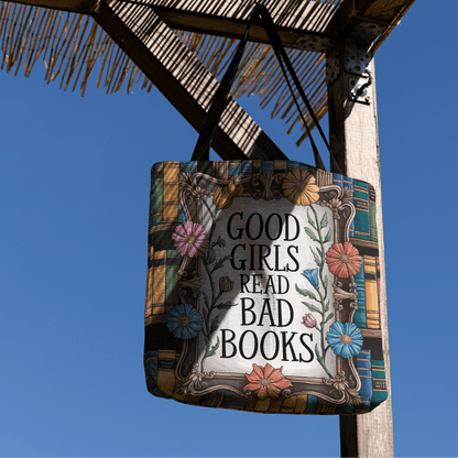 Good Girls Read Bad Books Bright & Bookish Woven Tote Offbeat Opulence