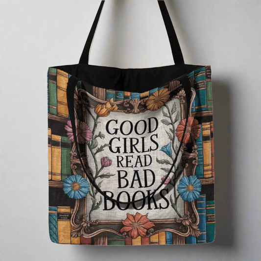 Good Girls Read Bad Books Bright & Bookish Woven Tote Offbeat Opulence
