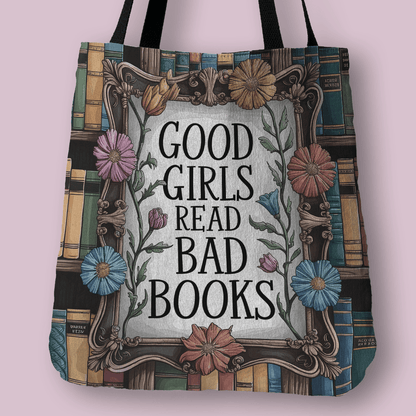 Good Girls Read Bad Books Bright & Bookish Woven Tote Offbeat Opulence
