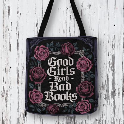Good Girls Read Bad Books Dark Romance Woven Tote Offbeat Opulence