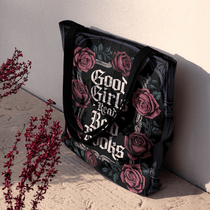 Good Girls Read Bad Books Dark Romance Woven Tote Offbeat Opulence