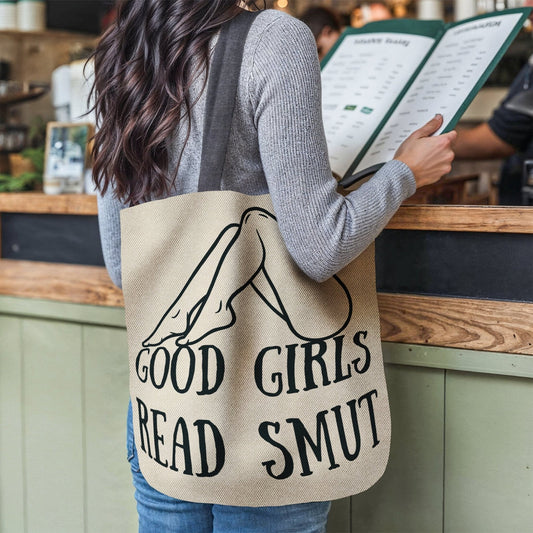 Good Girls Read Smut Woven Tote Bag Offbeat Opulence