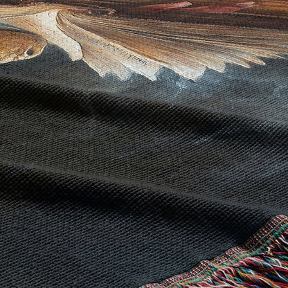 Guardian Book Dragon Woven Blanket – A Cozy Tribute to the Love of Stories Offbeat Opulence