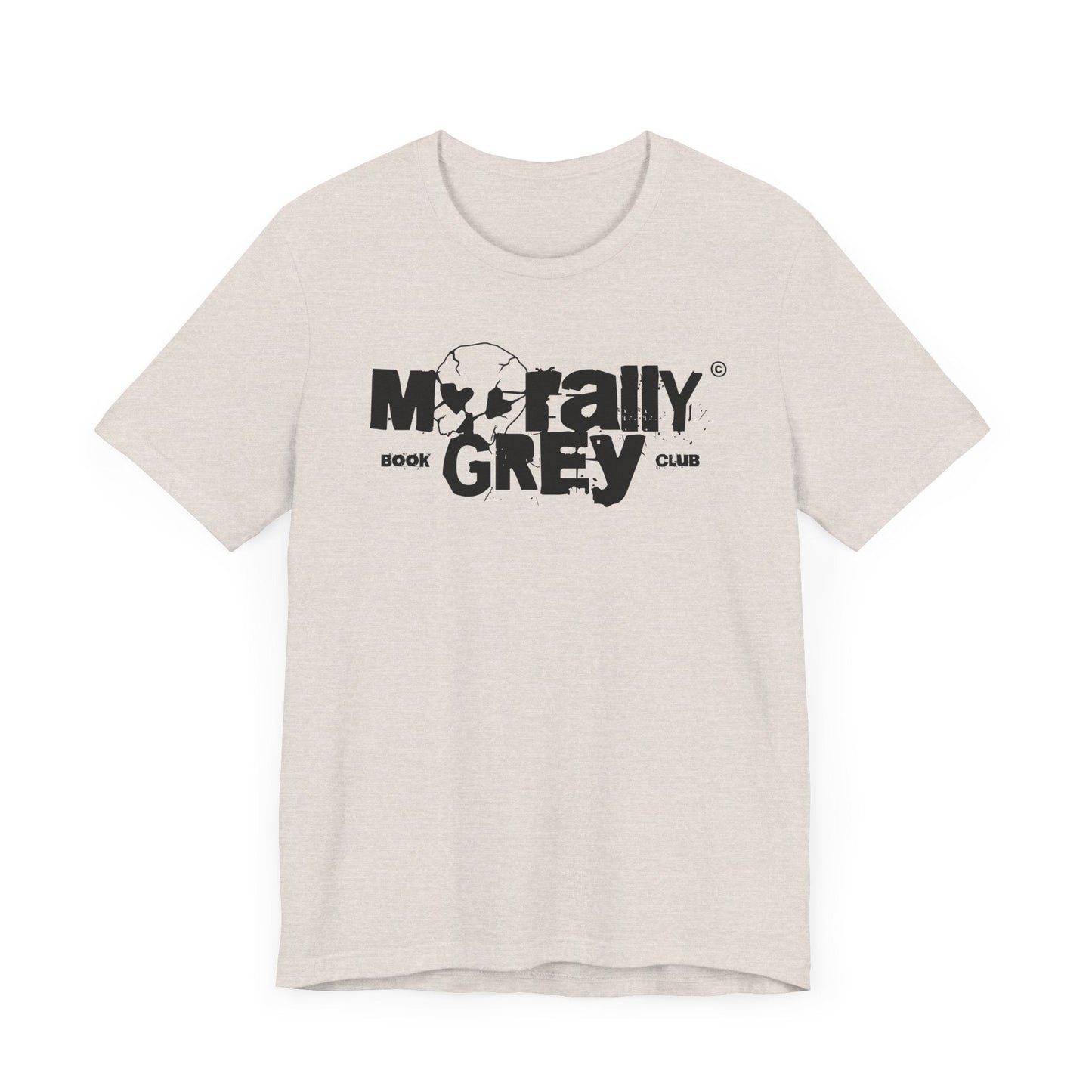 Morally Grey Book Club T-Shirt – Gritty Skull Logo Edition