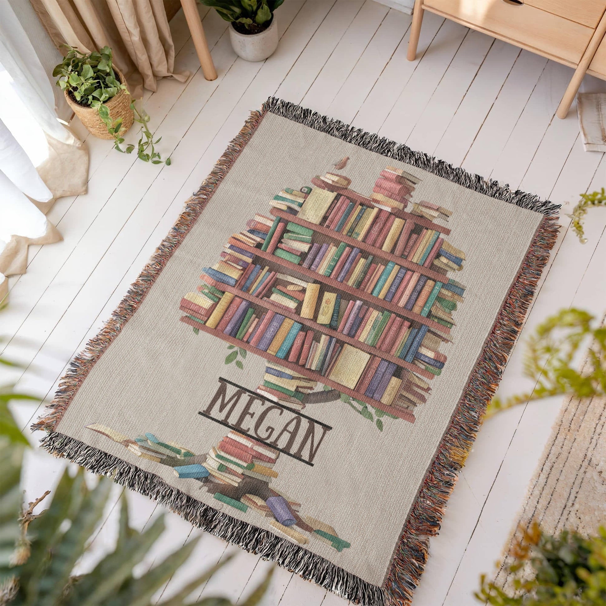 Personalized Book Tree Blanket – A Cozy Tribute to Your TBR Roots Offbeat Opulence