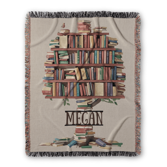 Personalized Book Tree Blanket – A Cozy Tribute to Your TBR Roots Offbeat Opulence