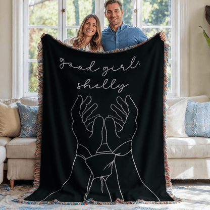 Personalized Dark Romance Submission Woven Blanket Offbeat Opulence