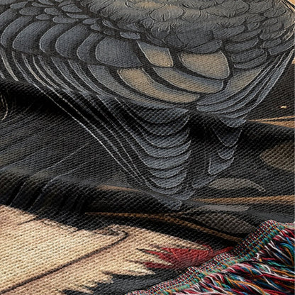 Personalized Nevermore Raven Woven Blanket – A Gothic Tribute to Eternal Love Offbeat Opulence
