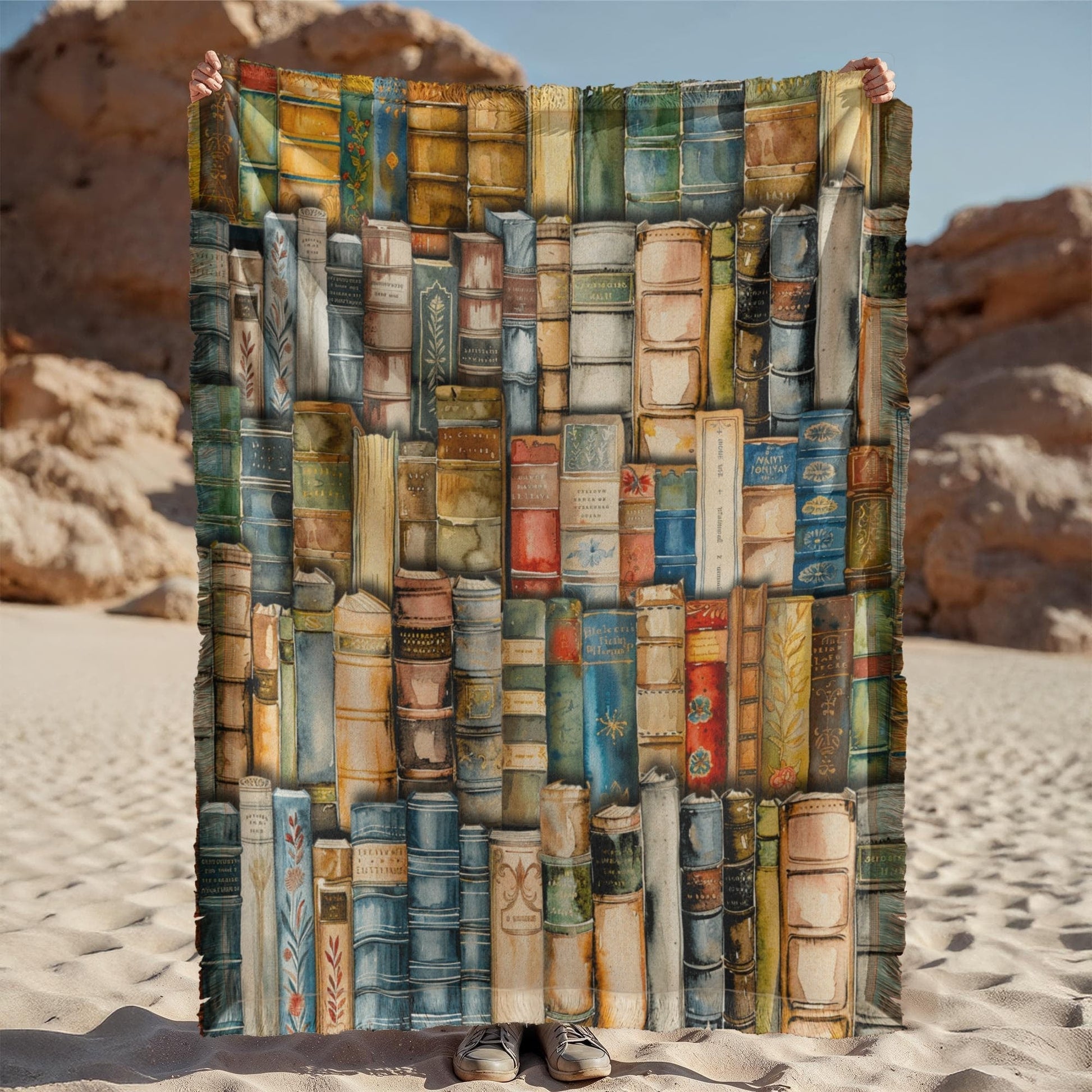 Printed Woven Bookpile Blanket Offbeat Opulence
