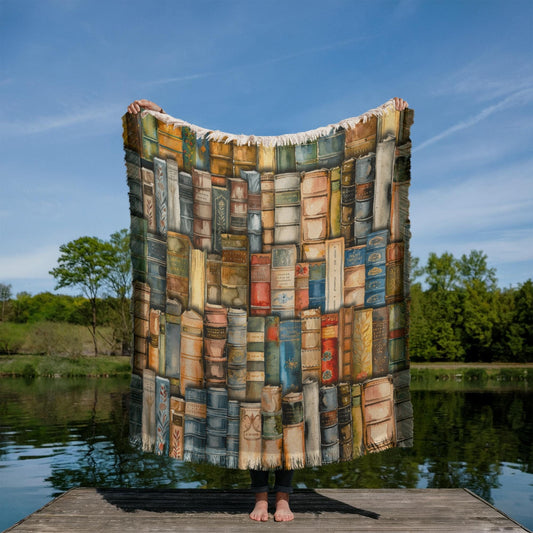 Printed Woven Bookpile Blanket Offbeat Opulence