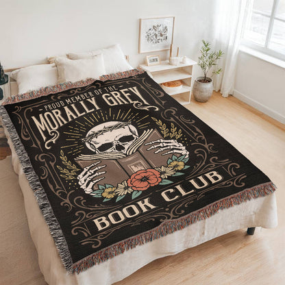 Proud Member of the Morally Grey Book Club – Woven Tapestry Blanket Offbeat Opulence