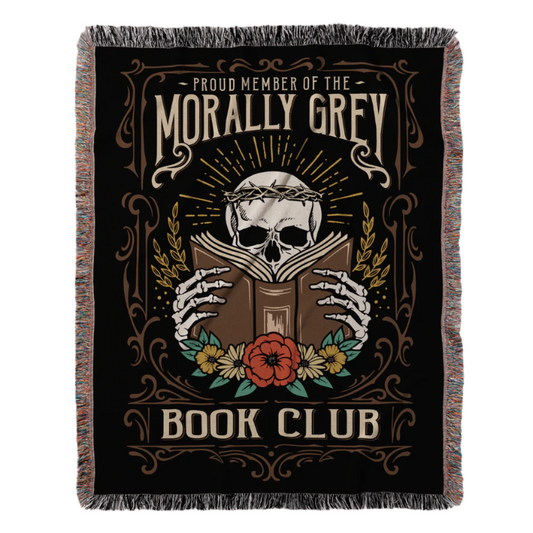 Proud Member of the Morally Grey Book Club – Woven Tapestry Blanket Offbeat Opulence