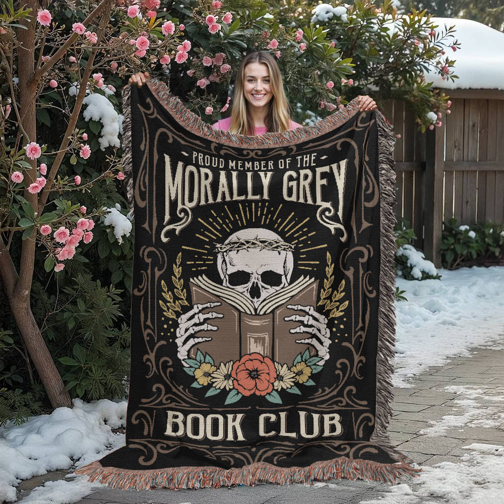 Proud Member of the Morally Grey Book Club – Woven Tapestry Blanket Offbeat Opulence