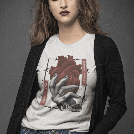 Red Flags & Blood Oaths T-Shirt – She Reads Smut Dark Romance Tee Offbeat Opulence