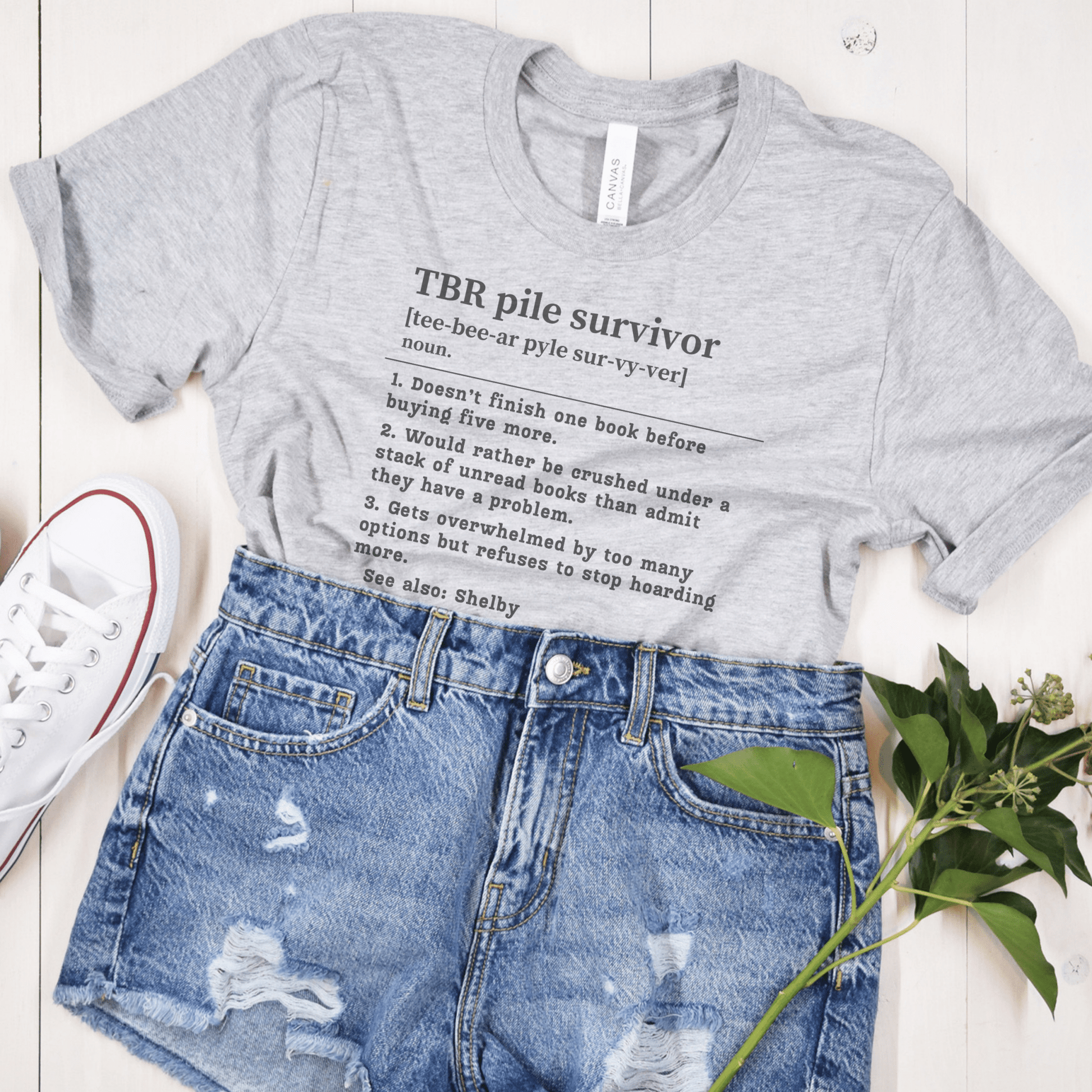 TBR Survivor T-Shirt – Personalized Book Hoarder Definition Tee Offbeat Opulence