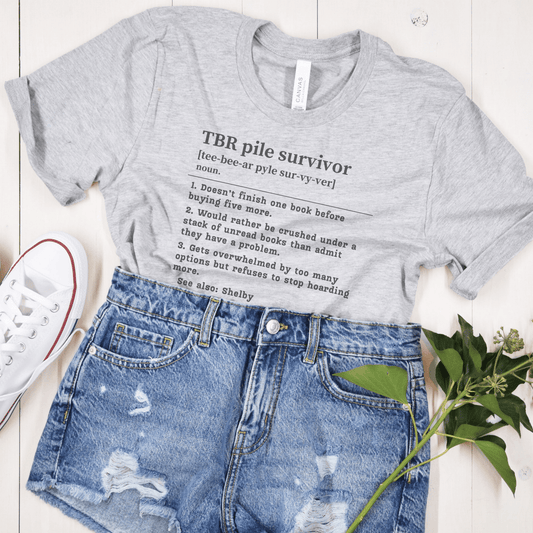 TBR Survivor T-Shirt – Personalized Book Hoarder Definition Tee Offbeat Opulence