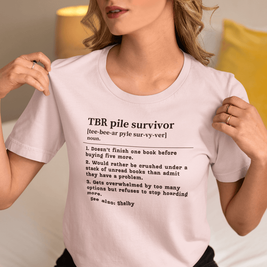 TBR Survivor T-Shirt – Personalized Book Hoarder Definition Tee Offbeat Opulence