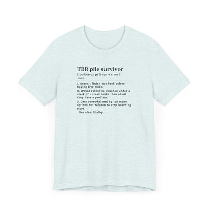 TBR Survivor T-Shirt – Personalized Book Hoarder Definition Tee Offbeat Opulence