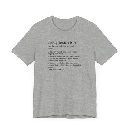 TBR Survivor T-Shirt – Personalized Book Hoarder Definition Tee Offbeat Opulence