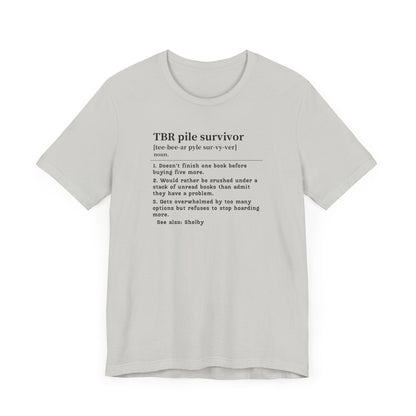 TBR Survivor T-Shirt – Personalized Book Hoarder Definition Tee Offbeat Opulence