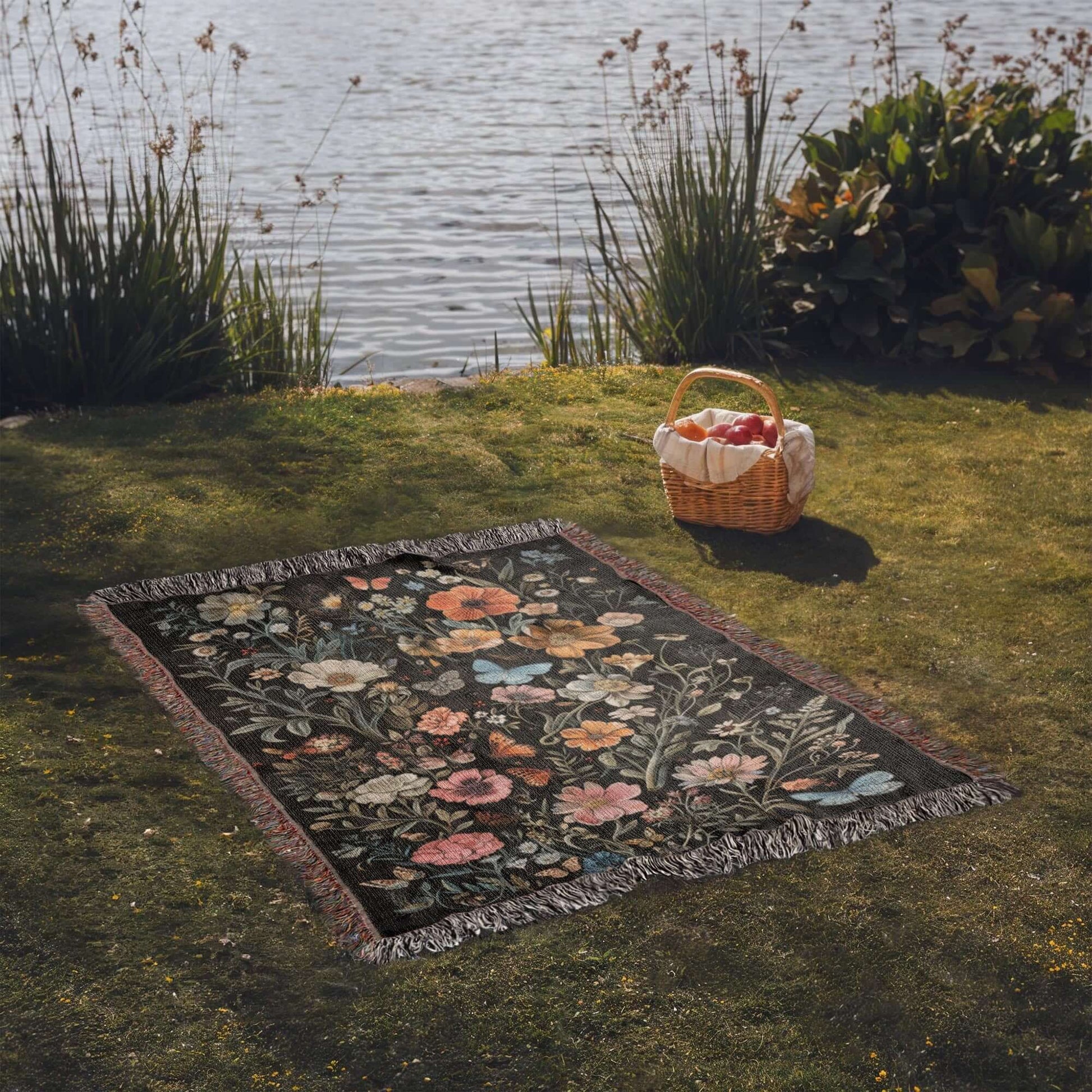 Wildflower Haven Woven Blanket – A Botanical Masterpiece Offbeat Opulence