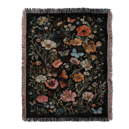 Wildflower Haven Woven Blanket – A Botanical Masterpiece Offbeat Opulence